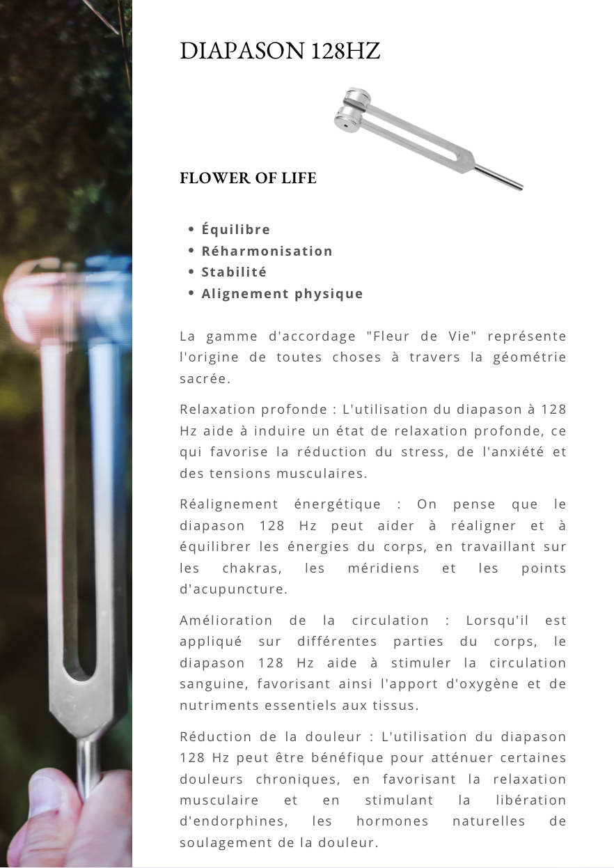 Diapason 128hz Équilibre Réharmonisation Stabilité Alignement physique