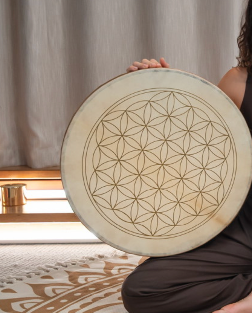 Tambour de l'Océan fleur de vie 20''/ 51 cm