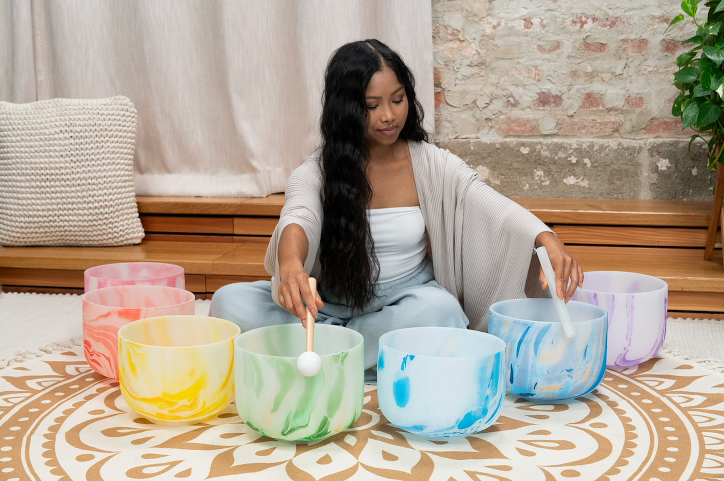 Set de bols en cristal Marble 7 Chakras livrable dès mars 24