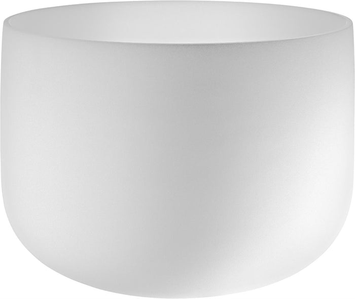 Bol chantant en cristal blanc givré 36 cm, Do (C4), chakra racine