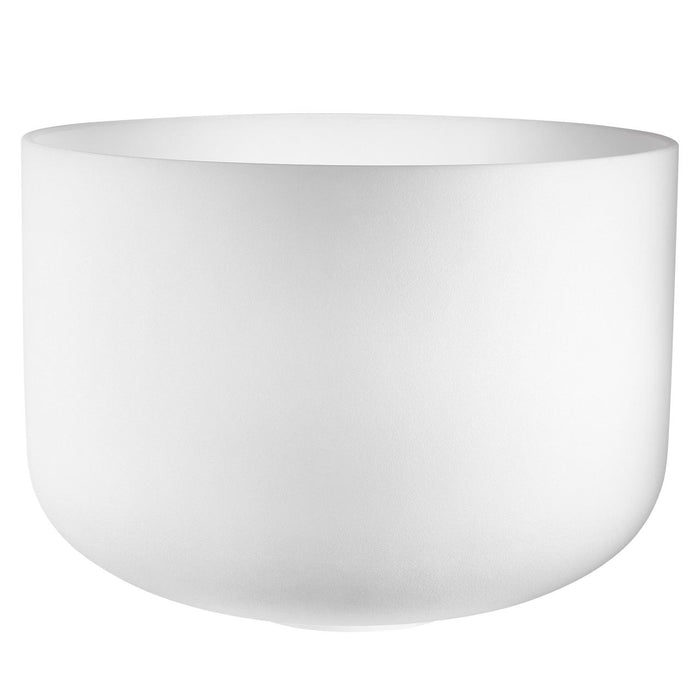 Bol chantant en cristal blanc givré 40 cm, Do (C3), chakra racine
