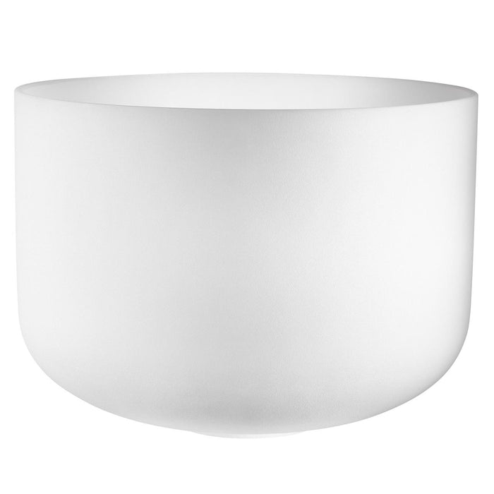 Bol chantant en cristal blanc givré 40 cm, Fa (F3), chakra du cœur