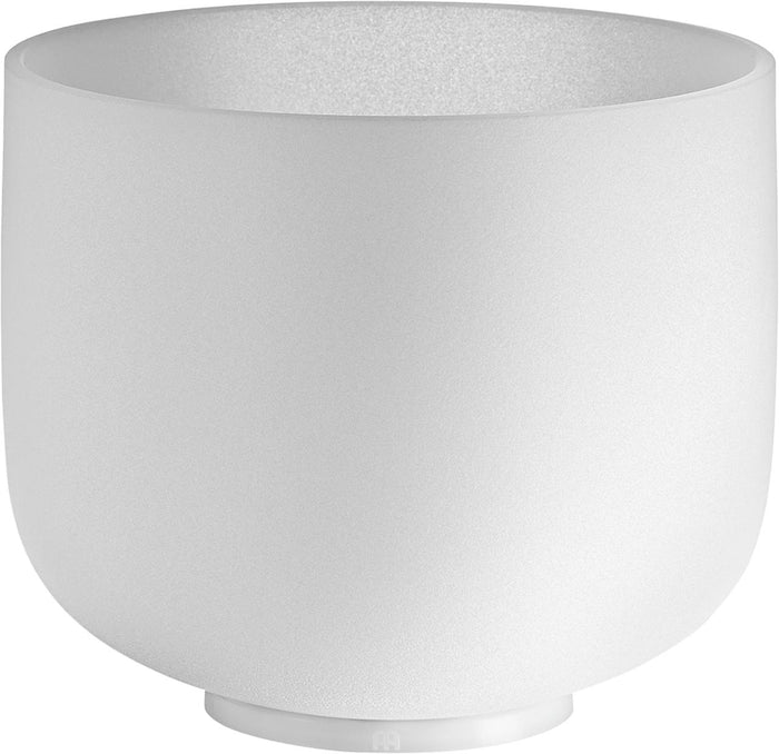 Bol chantant en cristal blanc givré 20 cm, Fa (F4), chakra du cœur