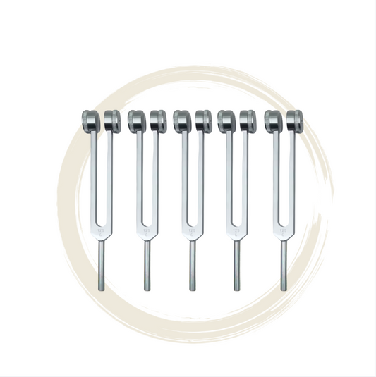 Set de 5 Diapasons 128hz pour les praticiens qui offres des ateliers d'auto soins
