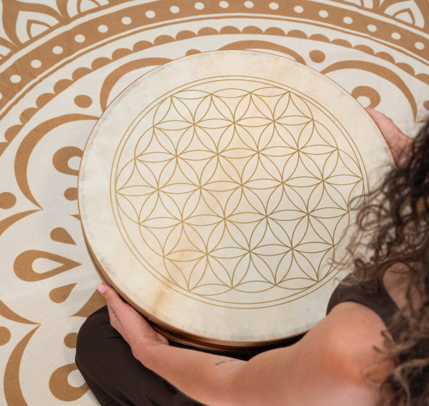 Tambour de l'Océan fleur de vie 20''/ 51 cm