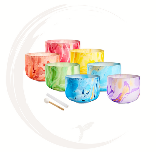 Set de bols en cristal Marble 7 Chakras livrable dès mars 24