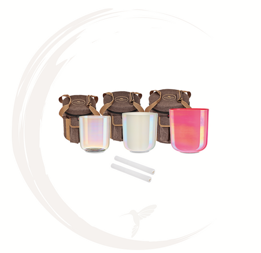 Set Encense ensemble de 3 bols en cristal E, B, G