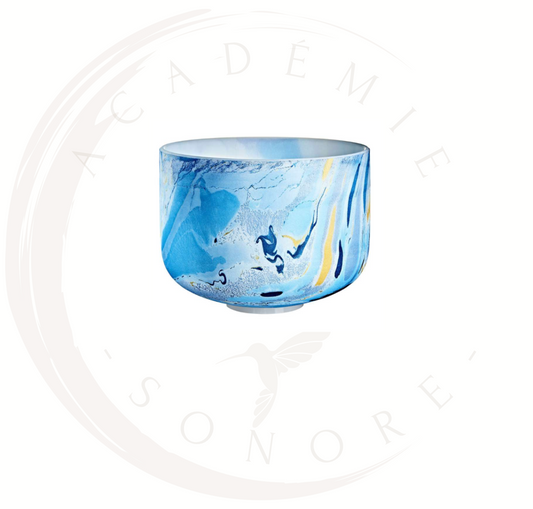Bol de Cristal Marble Note G4 Chakra Gorge bleu clair Pré-commande livré d'ici mars 24