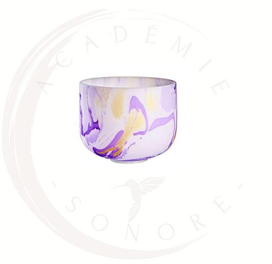 Bol de Cristal Marble Note B4 Chakra Coronal Pré-commande livré d'ici mars 24