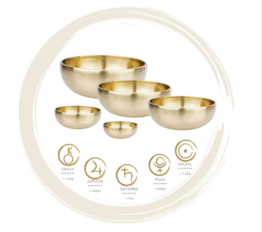 Notre fameux set harmonieux de 5 bols thérapeutiques Cosmos