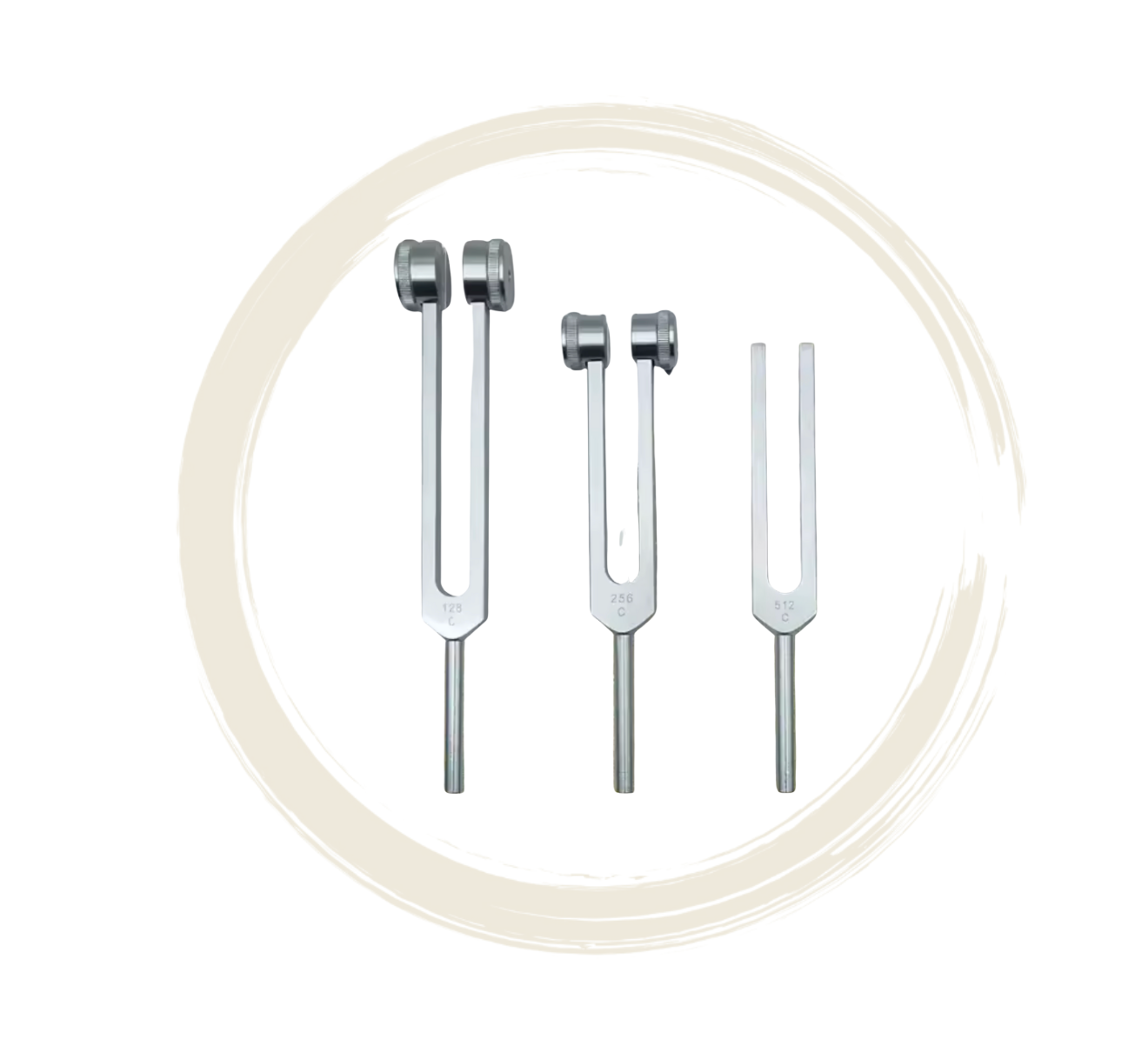 Set de diapasons Harmonie Corporelle – 128 Hz • 256 Hz • 512 Hz