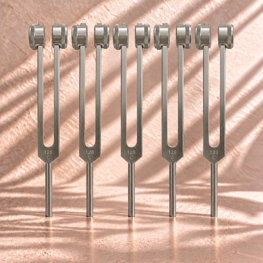 Set de 5 Diapasons 128hz pour les praticiens qui offres des ateliers d'auto soins