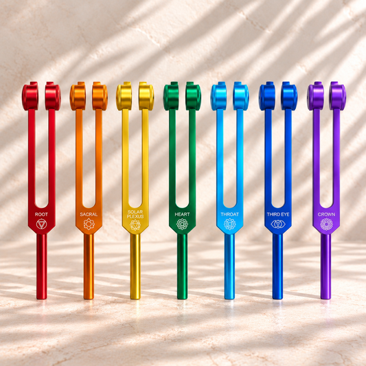 Set de Diapasons Chakra en couleurs 7 Diapasons