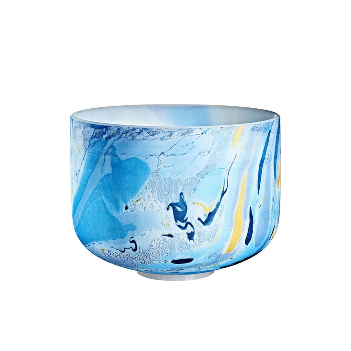 Bol chantant en cristal marbré bleu foncé, 25 cm, La (A4), chakra du front