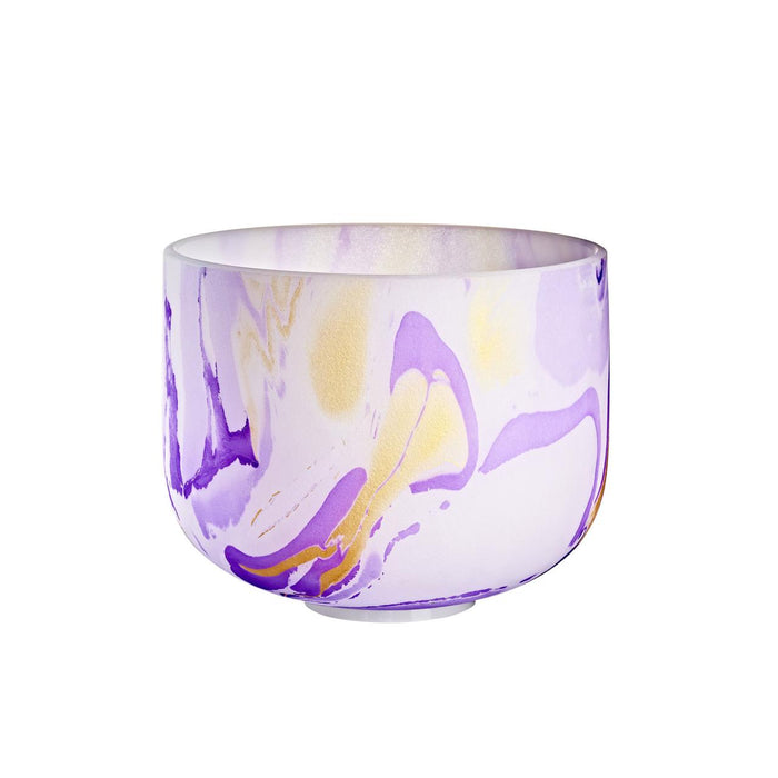 Bol chantant en cristal marbré violet, 25 cm, Si (B4), chakra de la couronne