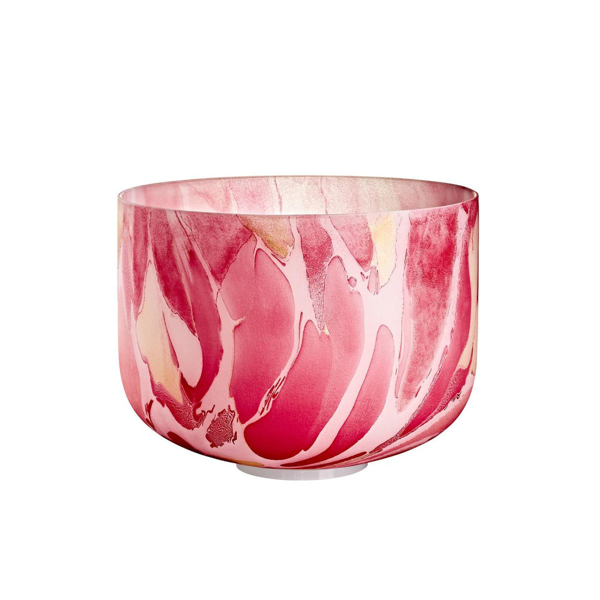 Bol chantant en cristal marbré rouge, 25 cm, Do (C4), chakra racine