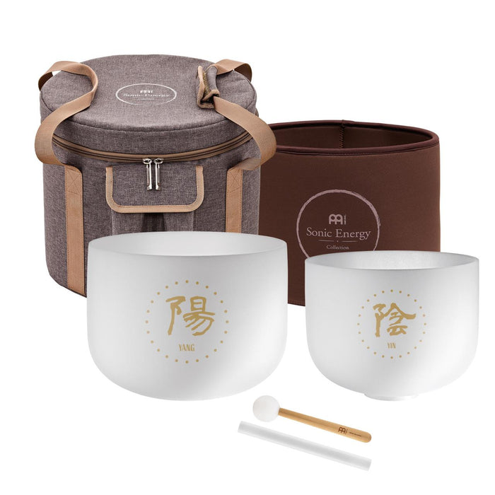 Set de deux bols chantants en cristal TCM Yin et Yang