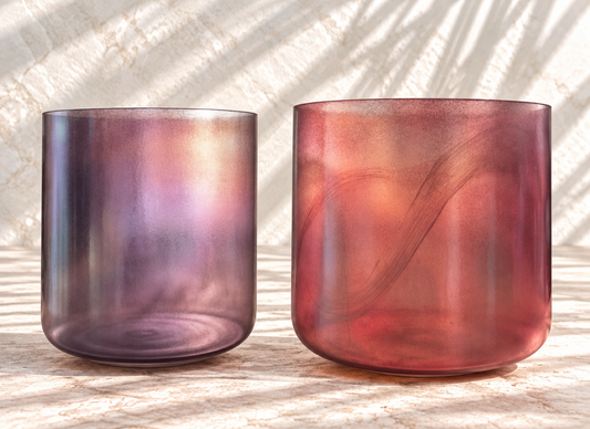 Intuition et Rayonnement  DUO Yin & Yang Bol éclats d'alchimie en cristal