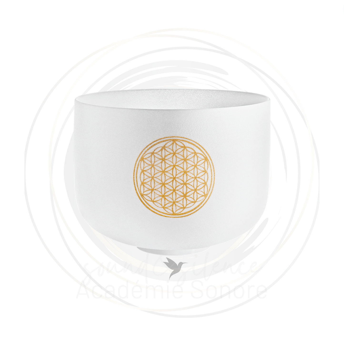 Pure Crystal Singing Bowls ''Flower of Life 25cm 128hz Crown Chakra