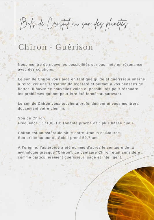 Bols chantants Cristal Planetary Chiron ''Le Guérisseur''